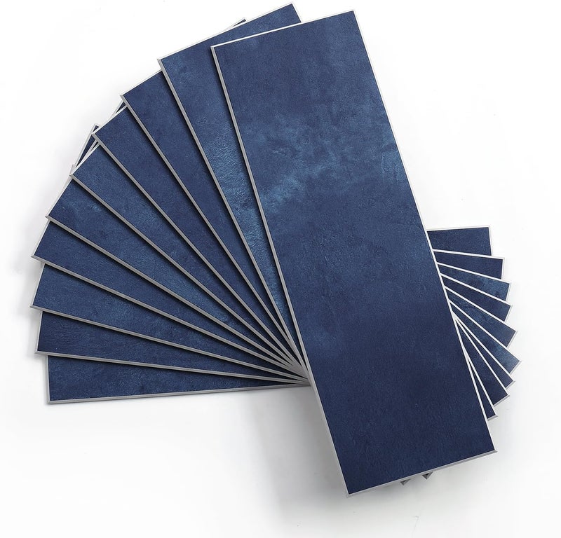 Tilingview 30 PCS Peel and Stick Backsplash Tile for Kitchen/Bathroom/Living Room, 3"x 9" Self-Adhesive Subway Tile for Backsplash, Imitation Glazed Tiles/Handmade Tiles (Matte Navy Blue) - Image 2